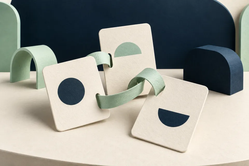 Illustration de cartes de briefing et d’objets à coordonner